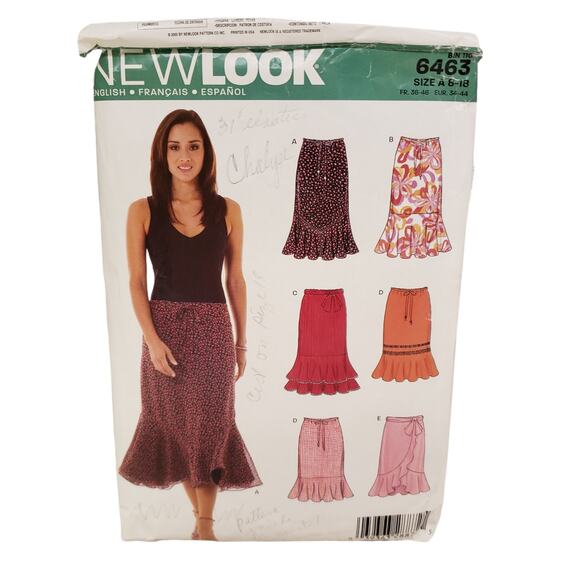 New Look Womens Ruffle Hem Skirts Sewing Pattern Size 8-18 New Look 6463 UNCUT - Picture 8 of 8